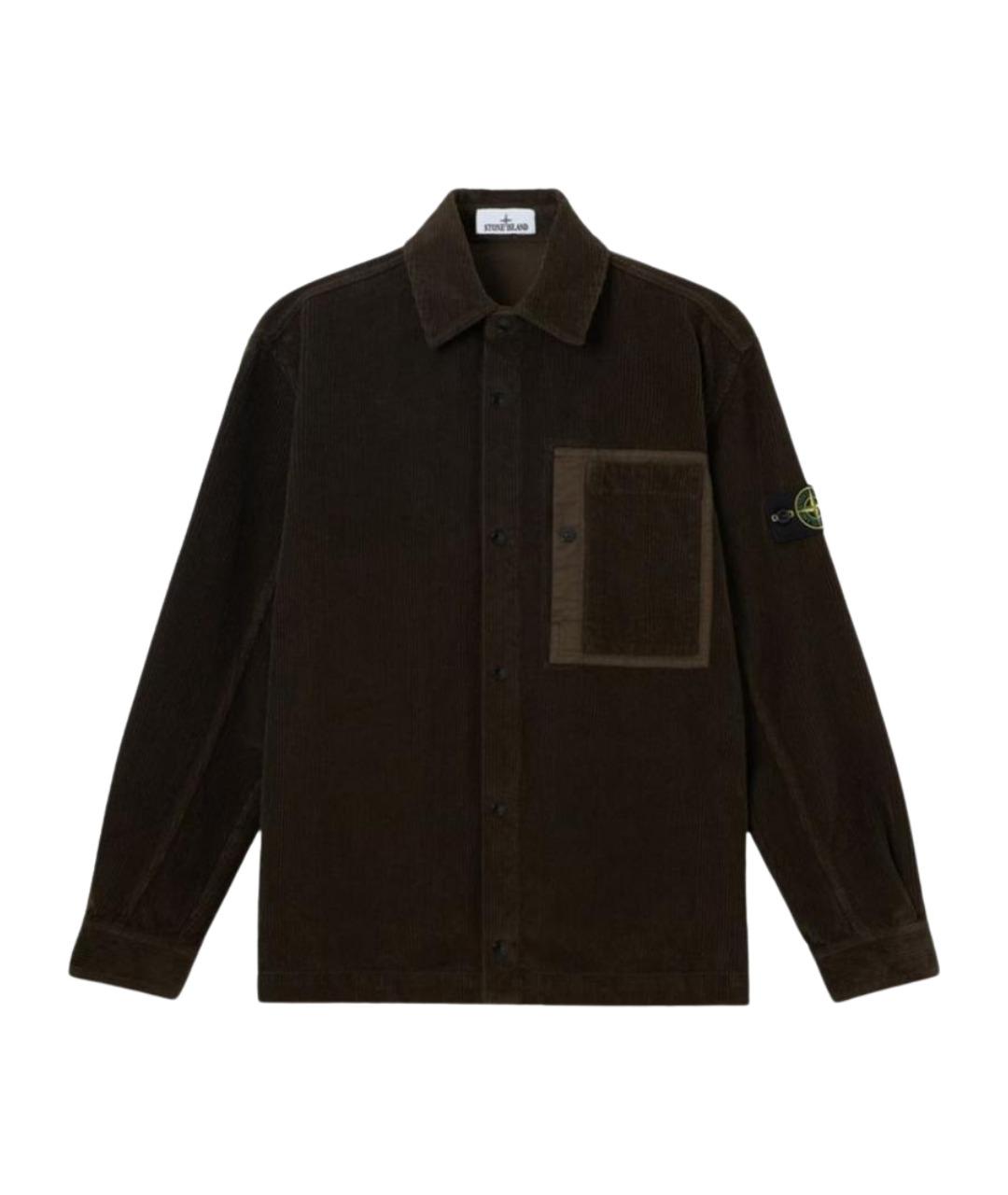 STONE ISLAND Коричневая хлопковая кэжуал рубашка, фото 1