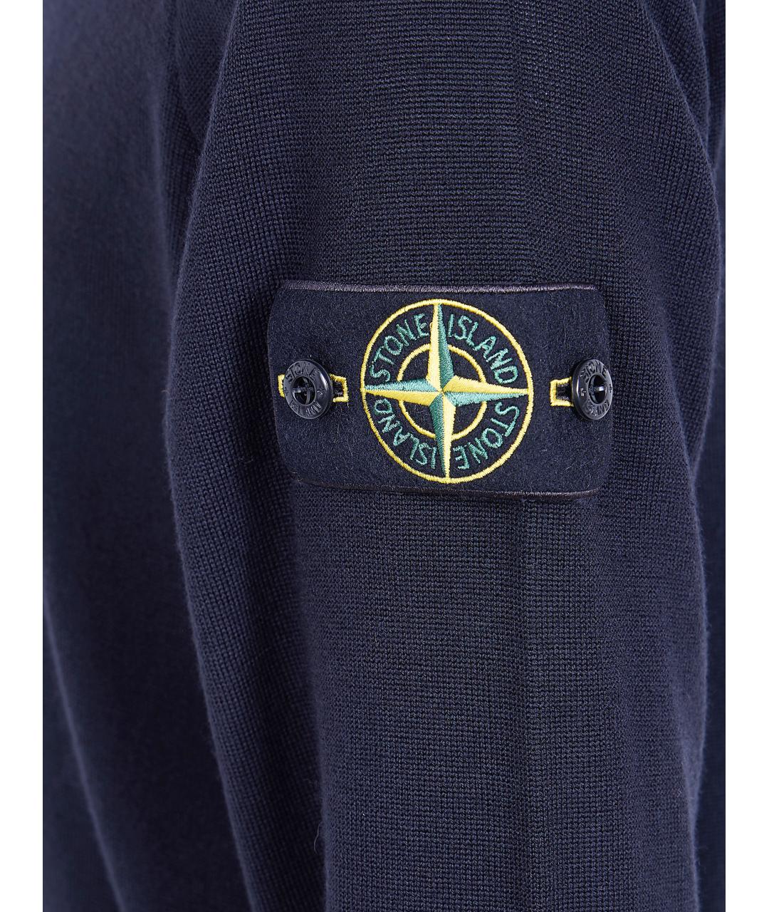 STONE ISLAND Черный хлопковый джемпер / свитер, фото 3