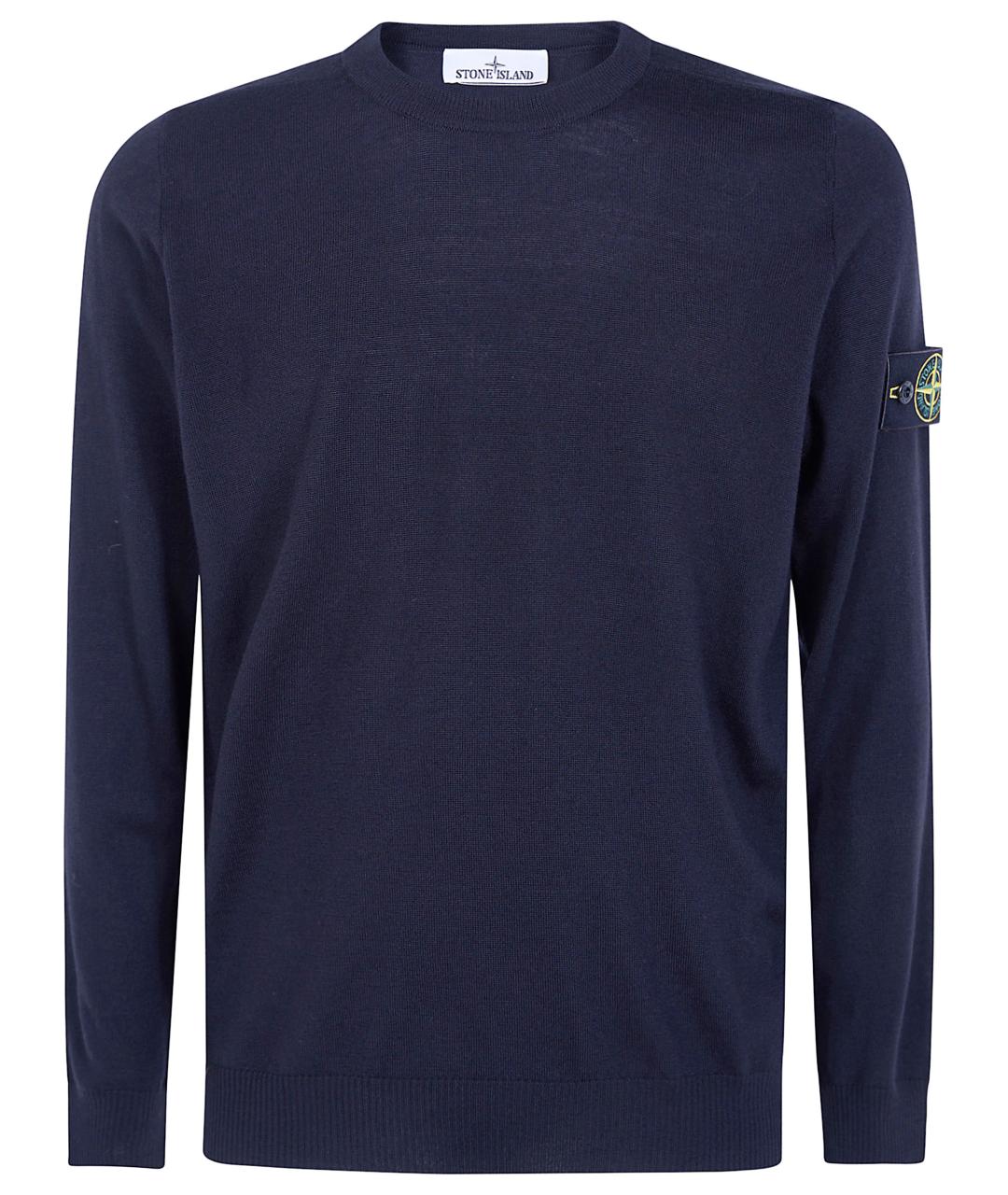 STONE ISLAND Черный хлопковый джемпер / свитер, фото 1