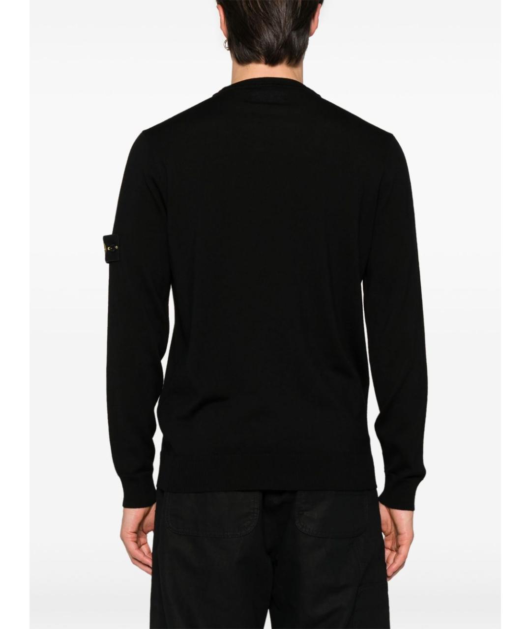 STONE ISLAND Черный хлопковый джемпер / свитер, фото 4