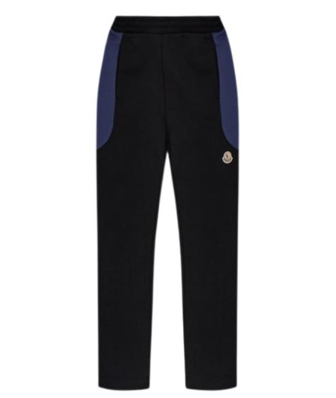 MONCLER Черные хлопковые повседневные брюки, фото 1