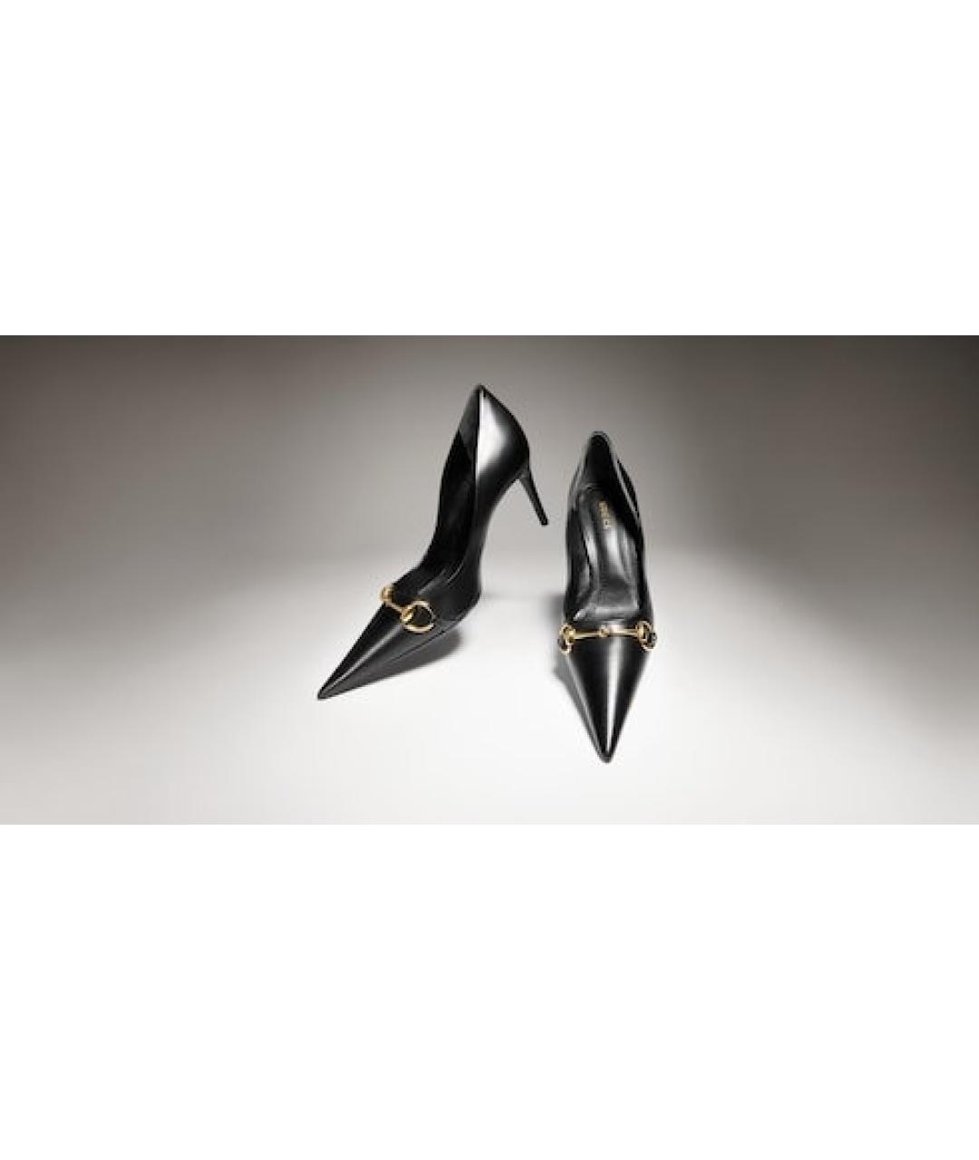 GUCCI Черные кожаные туфли, фото 3