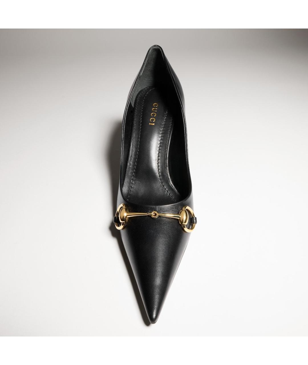 GUCCI Черные кожаные туфли, фото 2