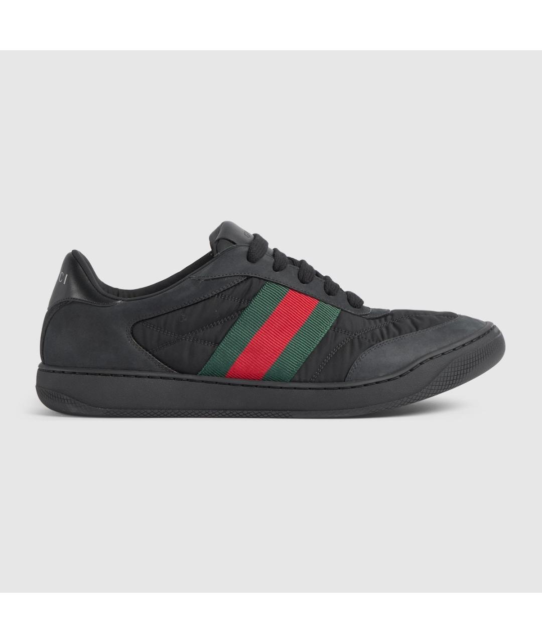 GUCCI Черные текстильные низкие кроссовки / кеды, фото 4
