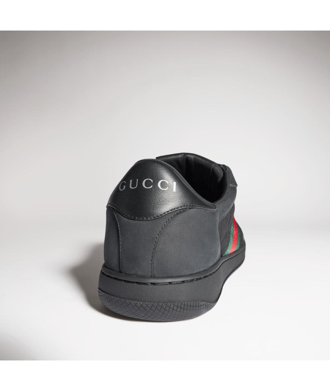 GUCCI Черные текстильные низкие кроссовки / кеды, фото 3