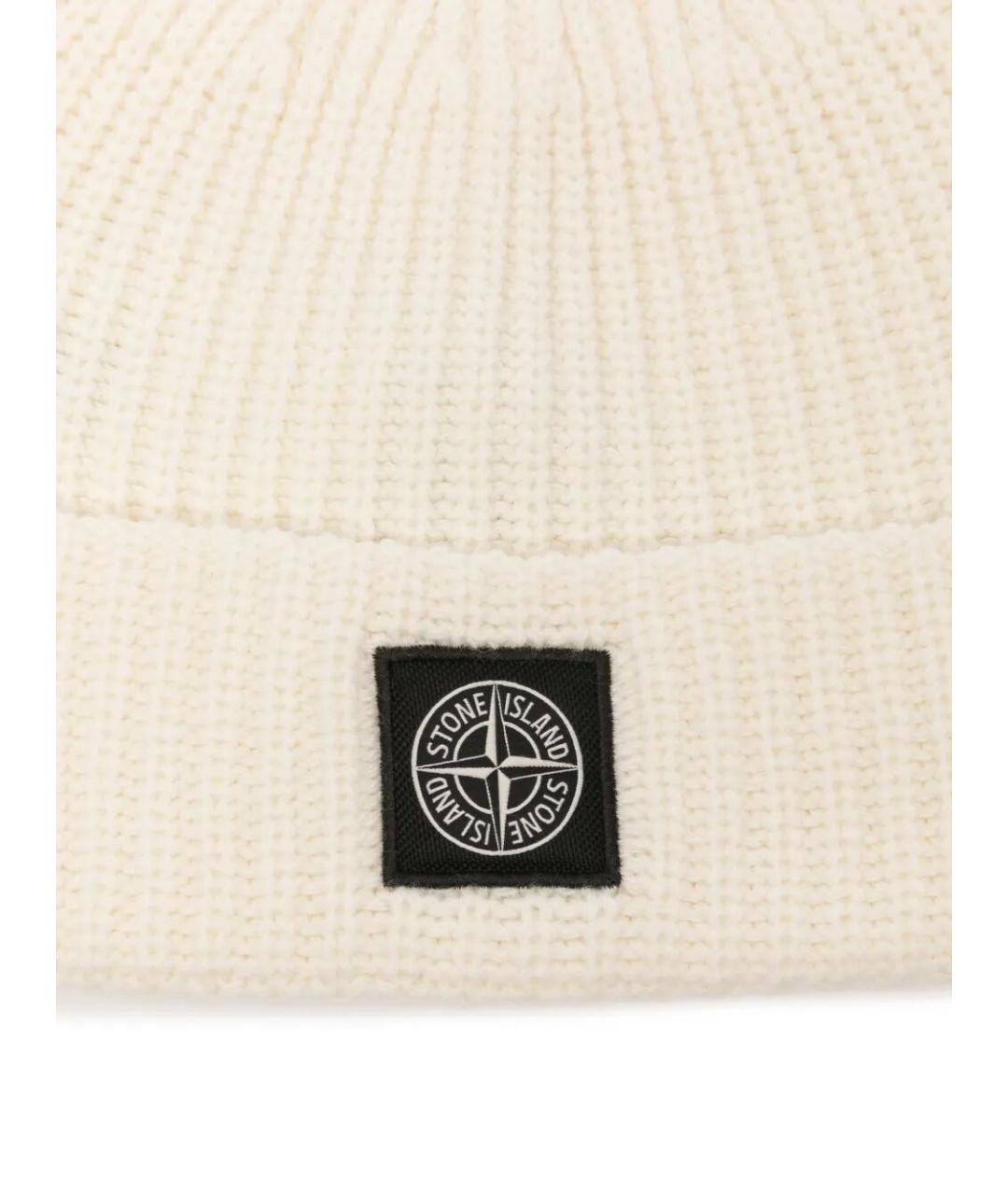 STONE ISLAND Белая хлопковая шапка, фото 3