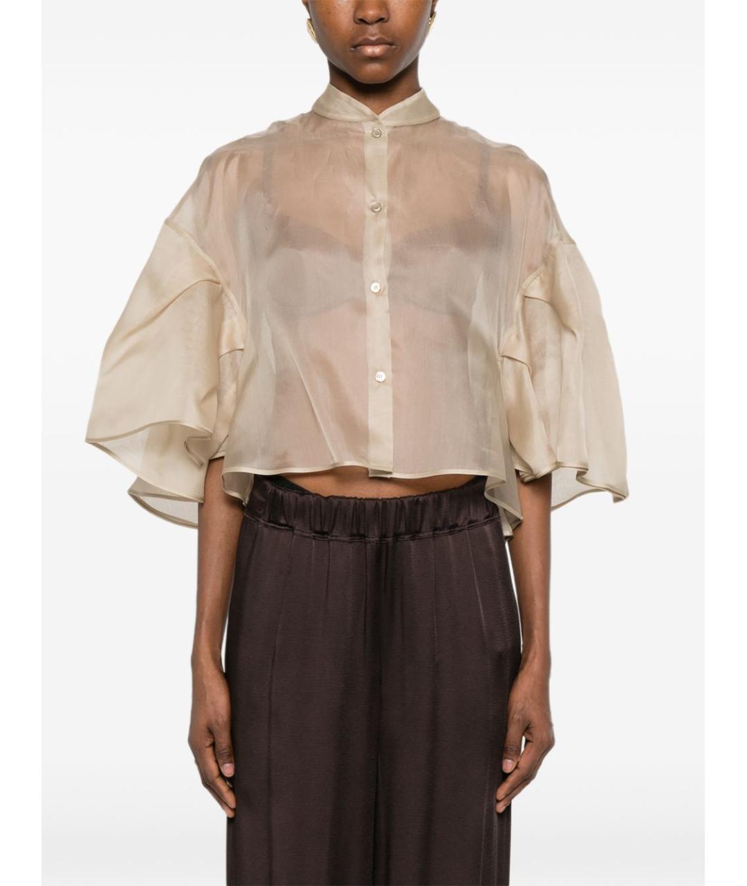MAX MARA Бежевая шерстяная блузы, фото 5