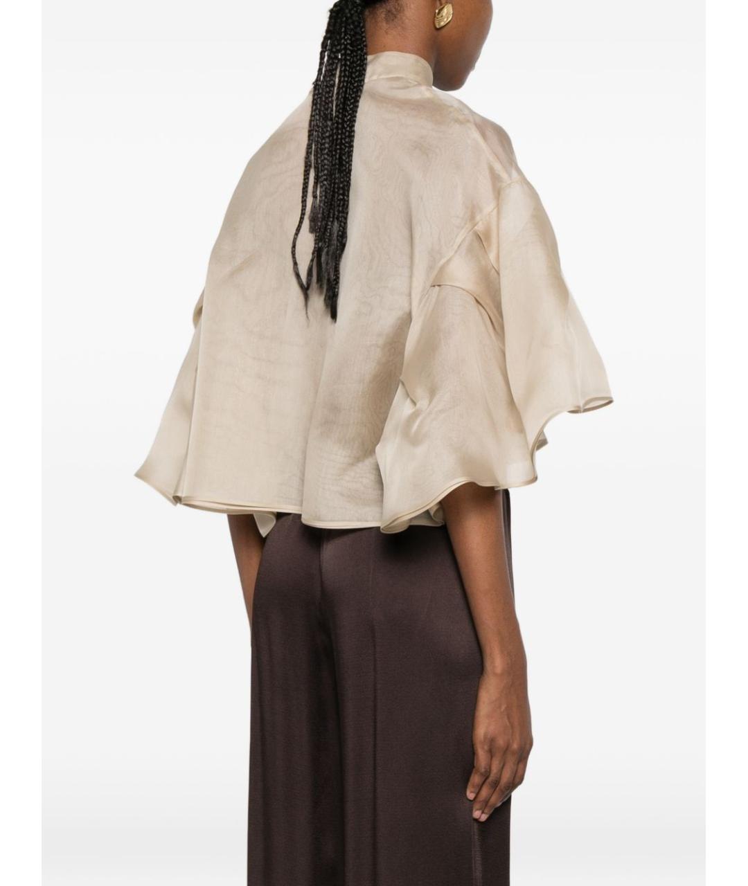 MAX MARA Бежевая шерстяная блузы, фото 4