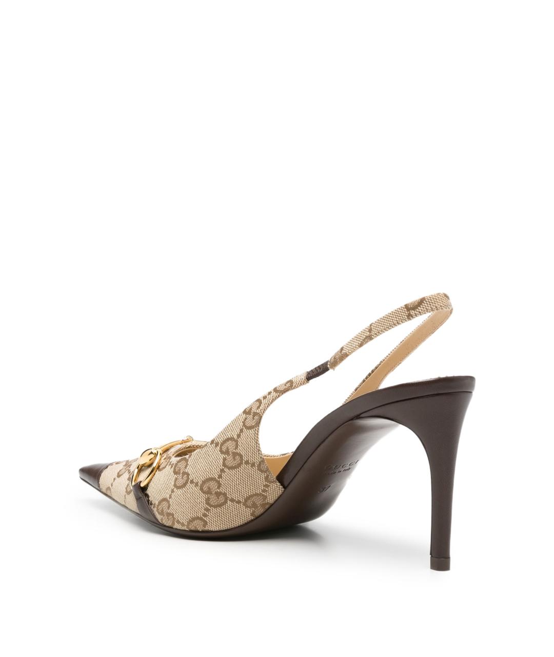GUCCI Бежевые текстильные туфли, фото 3