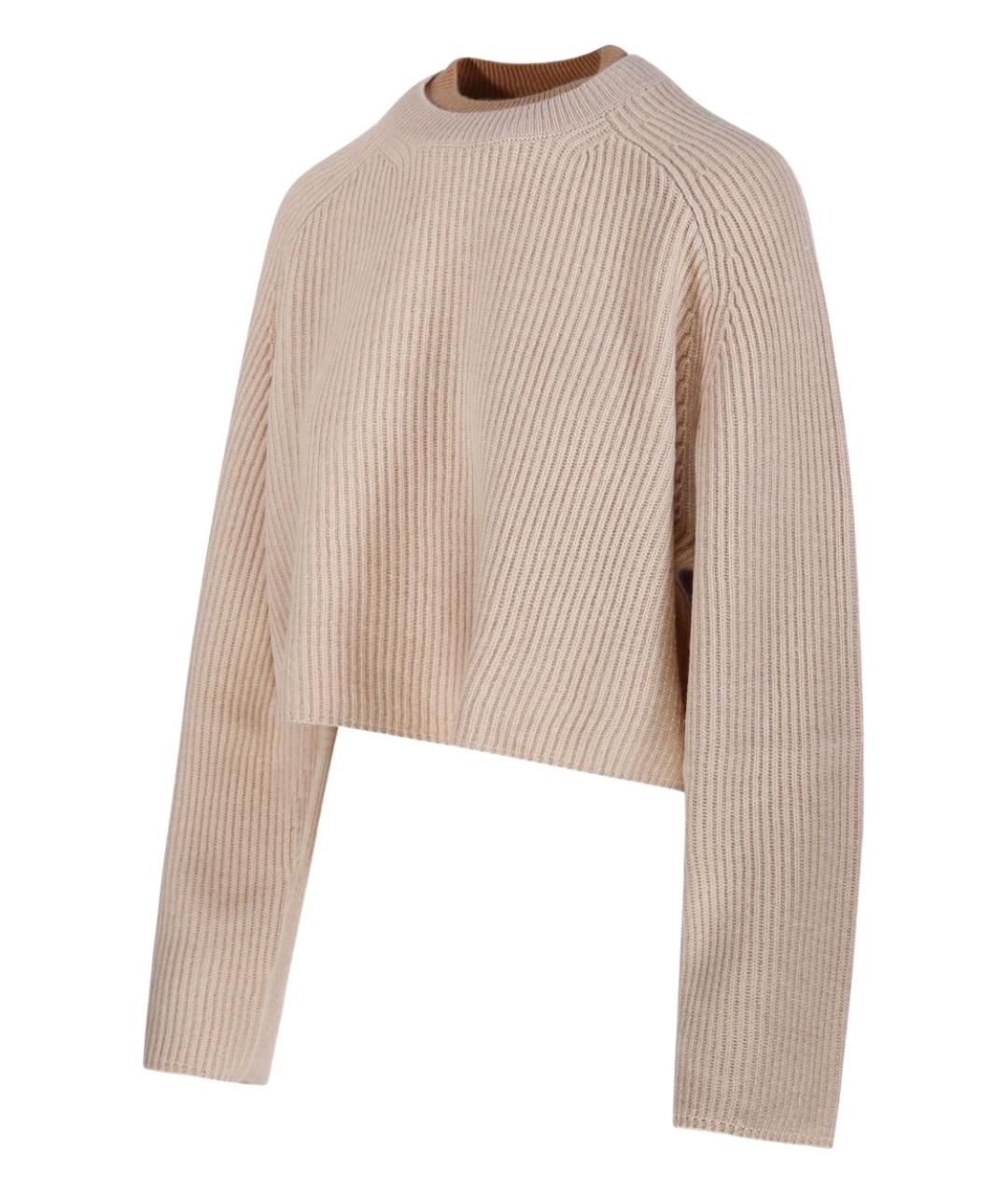 MAX MARA Бежевый шерстяной джемпер / свитер, фото 4