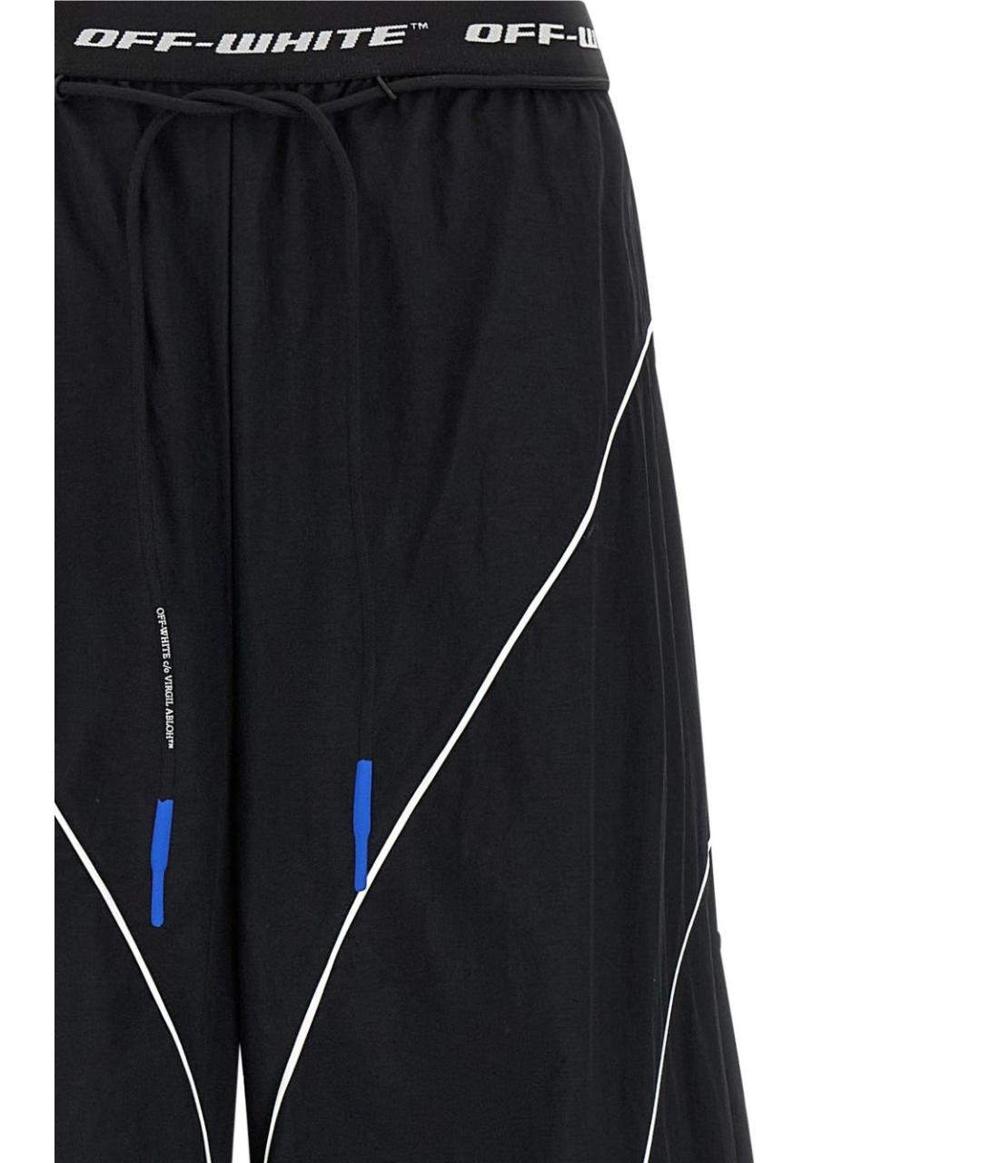 OFF-WHITE Черные полиэстеровые прямые брюки, фото 3