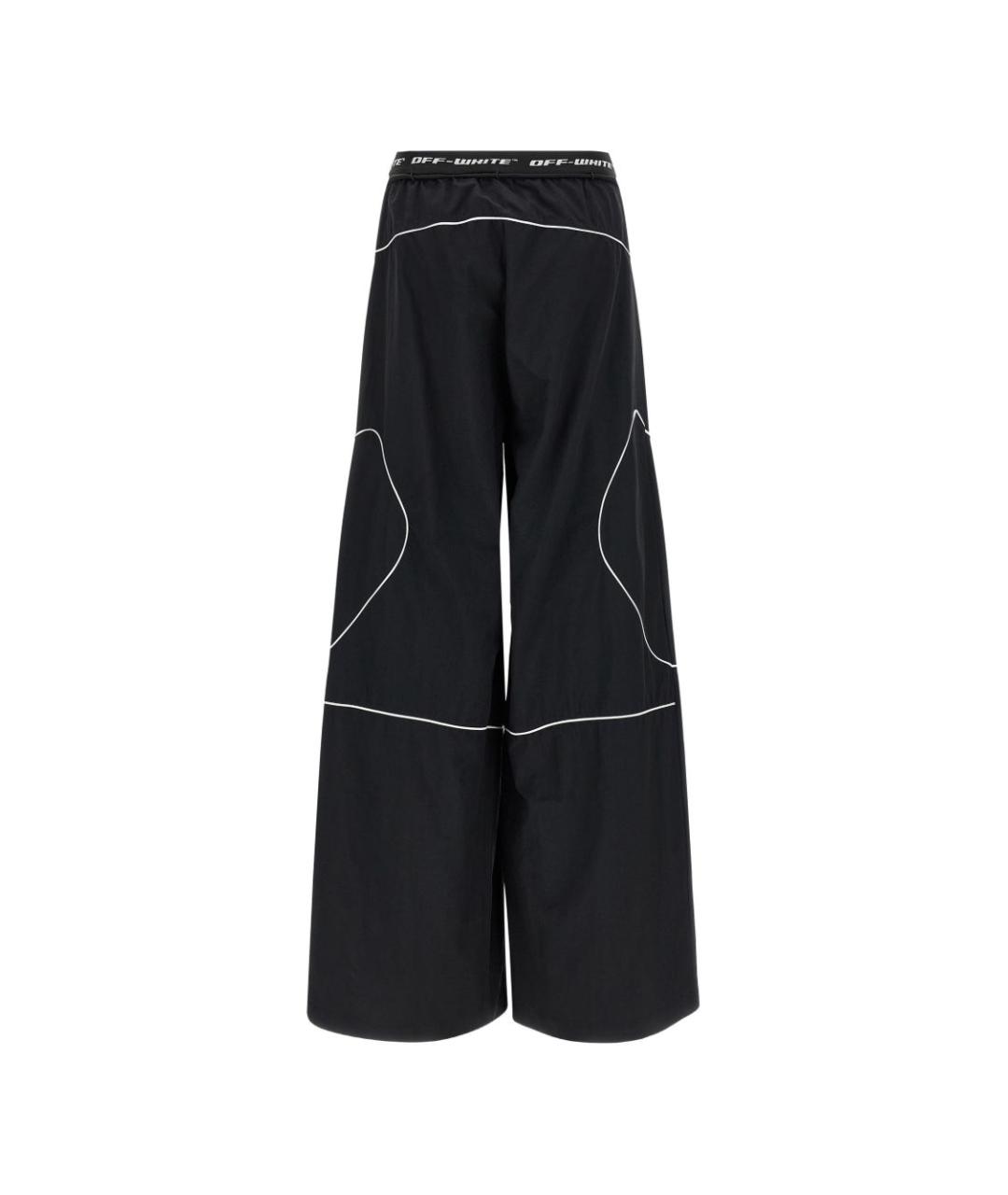 OFF-WHITE Черные полиэстеровые прямые брюки, фото 2