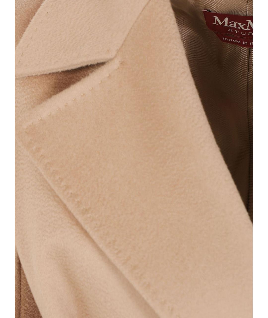 MAX MARA STUDIO Бежевое шерстяное пальто, фото 2