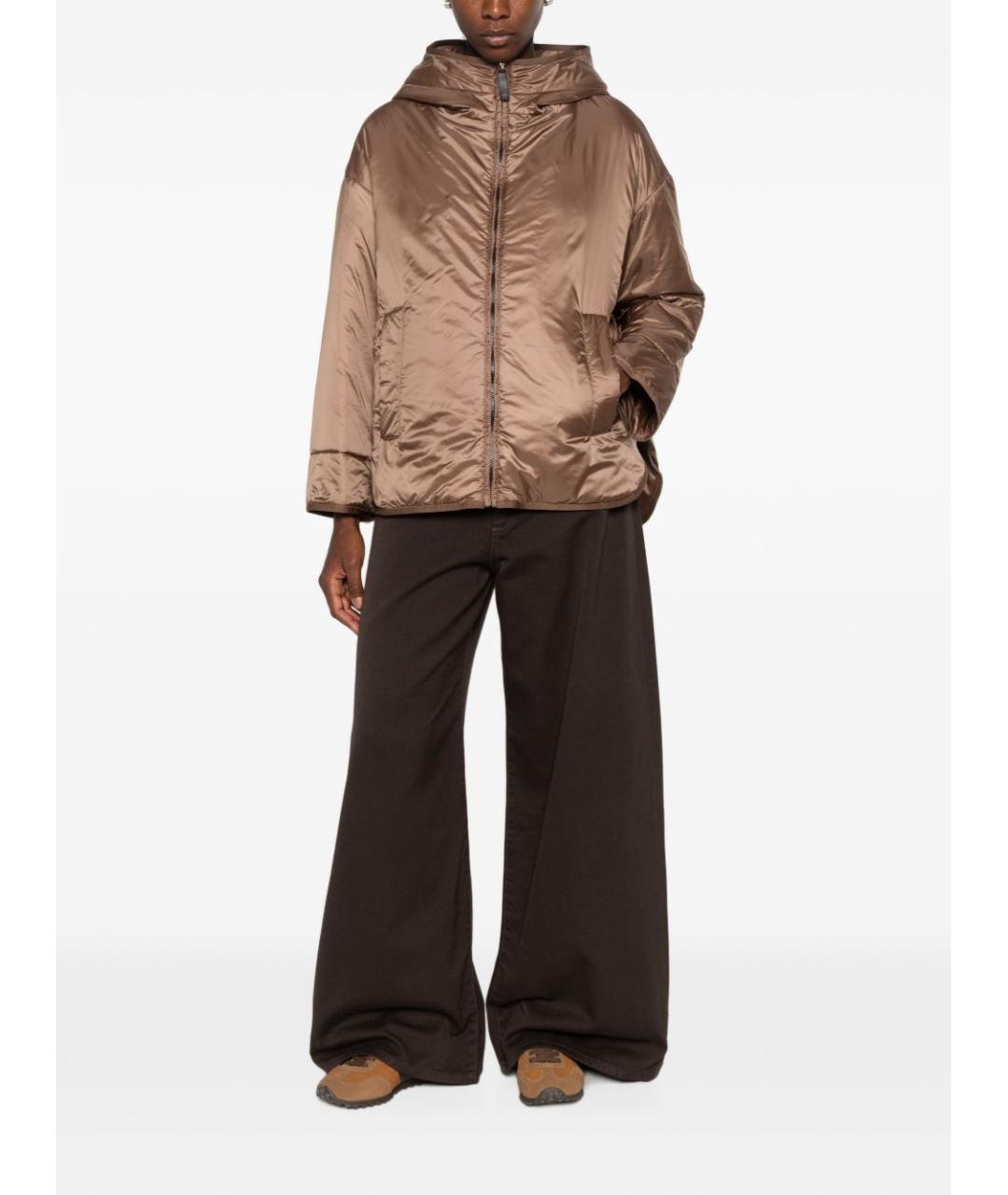 MAX MARA Бежевая полиэстеровая куртка, фото 4
