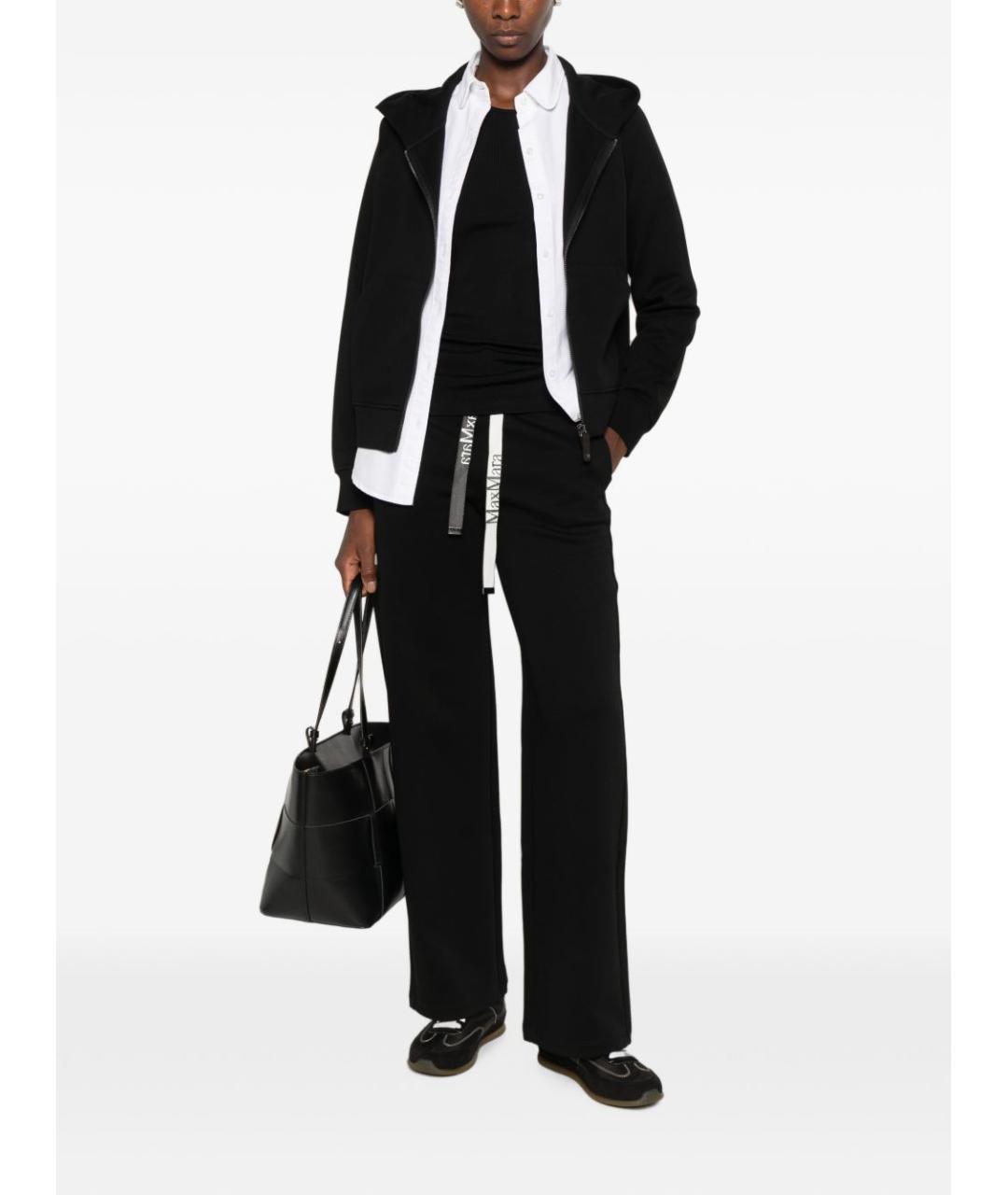 'S MAX MARA Черные шерстяные прямые брюки, фото 5