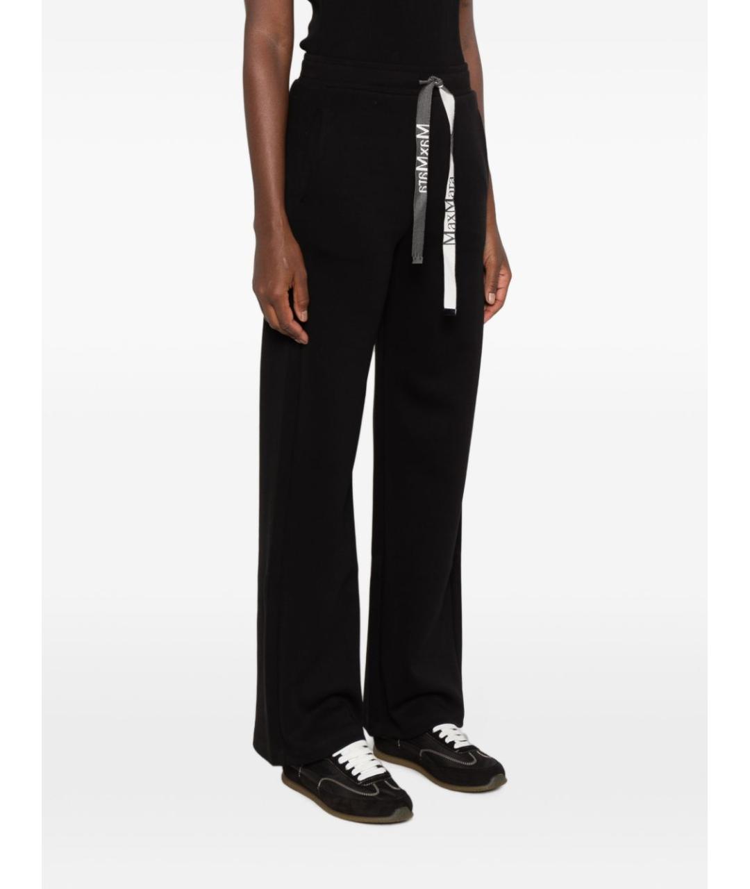 'S MAX MARA Черные шерстяные прямые брюки, фото 2