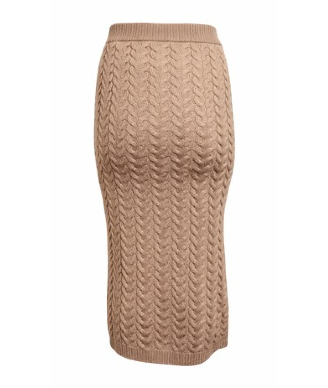 'S MAX MARA Бежевая шерстяная юбка миди, фото 3