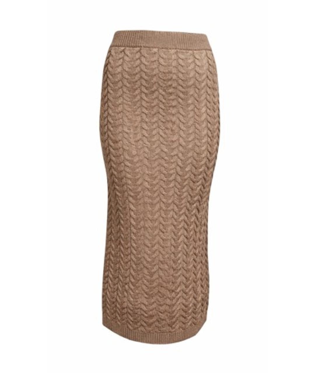 'S MAX MARA Бежевая шерстяная юбка миди, фото 2