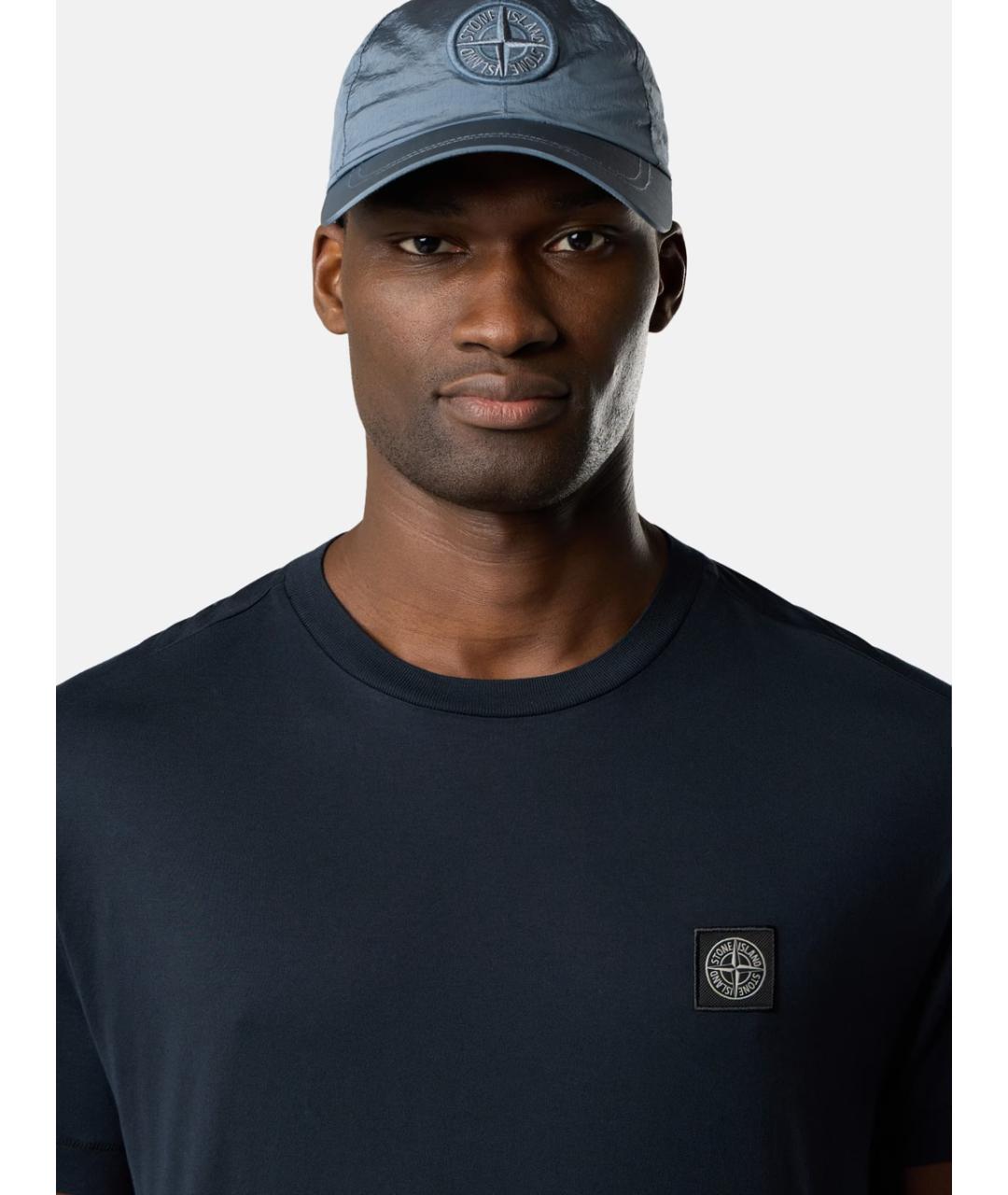 STONE ISLAND Синяя хлопковая футболка, фото 3