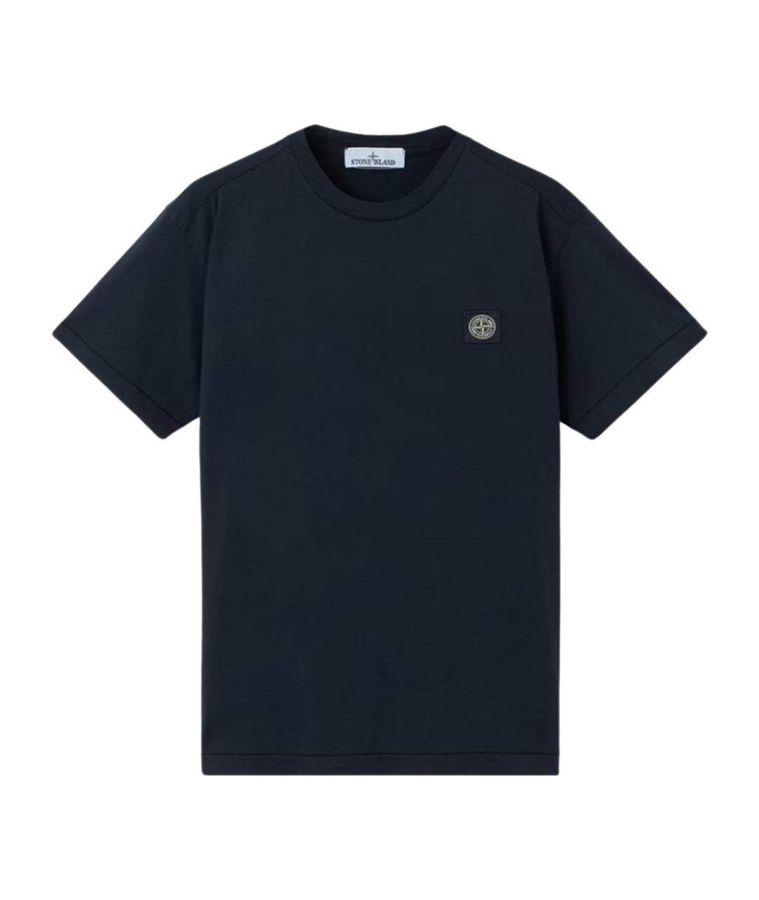 STONE ISLAND Синяя хлопковая футболка, фото 1