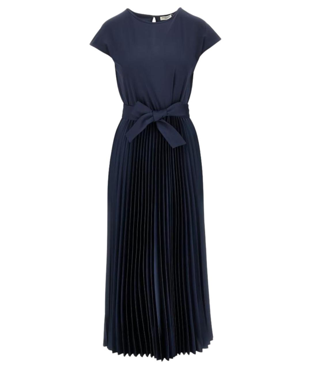 WEEKEND MAX MARA Синее шерстяное повседневное платье, фото 1
