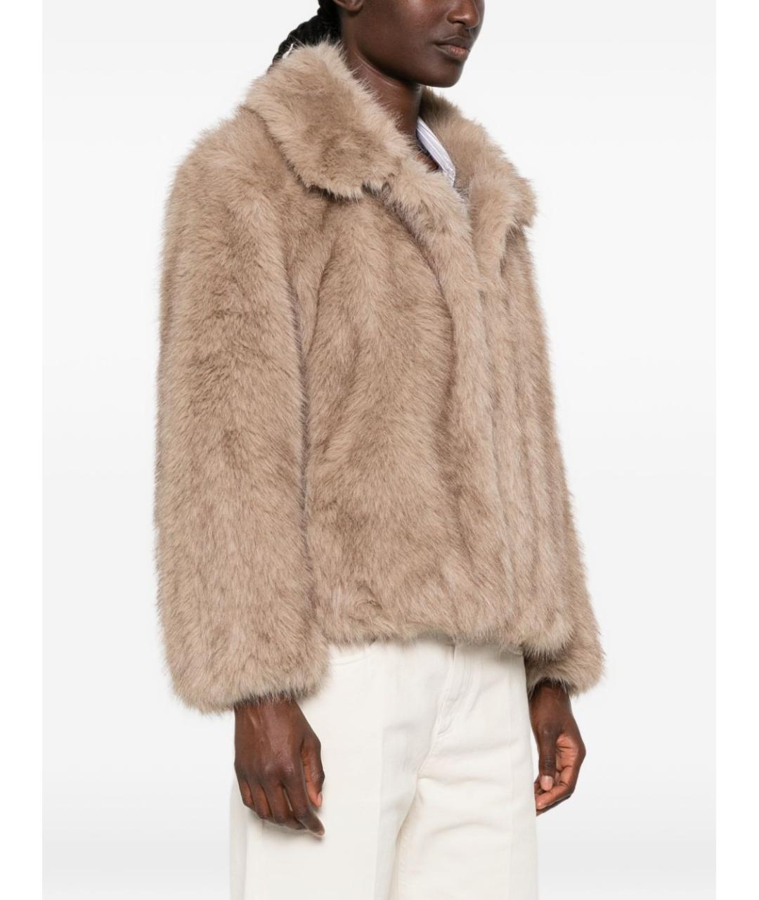 'S MAX MARA Бежевая полиэстеровая шуба, фото 5
