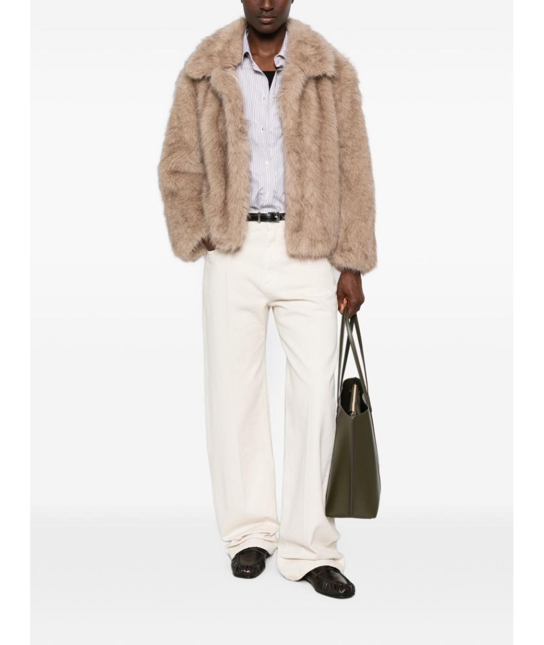 'S MAX MARA Бежевая полиэстеровая шуба, фото 4