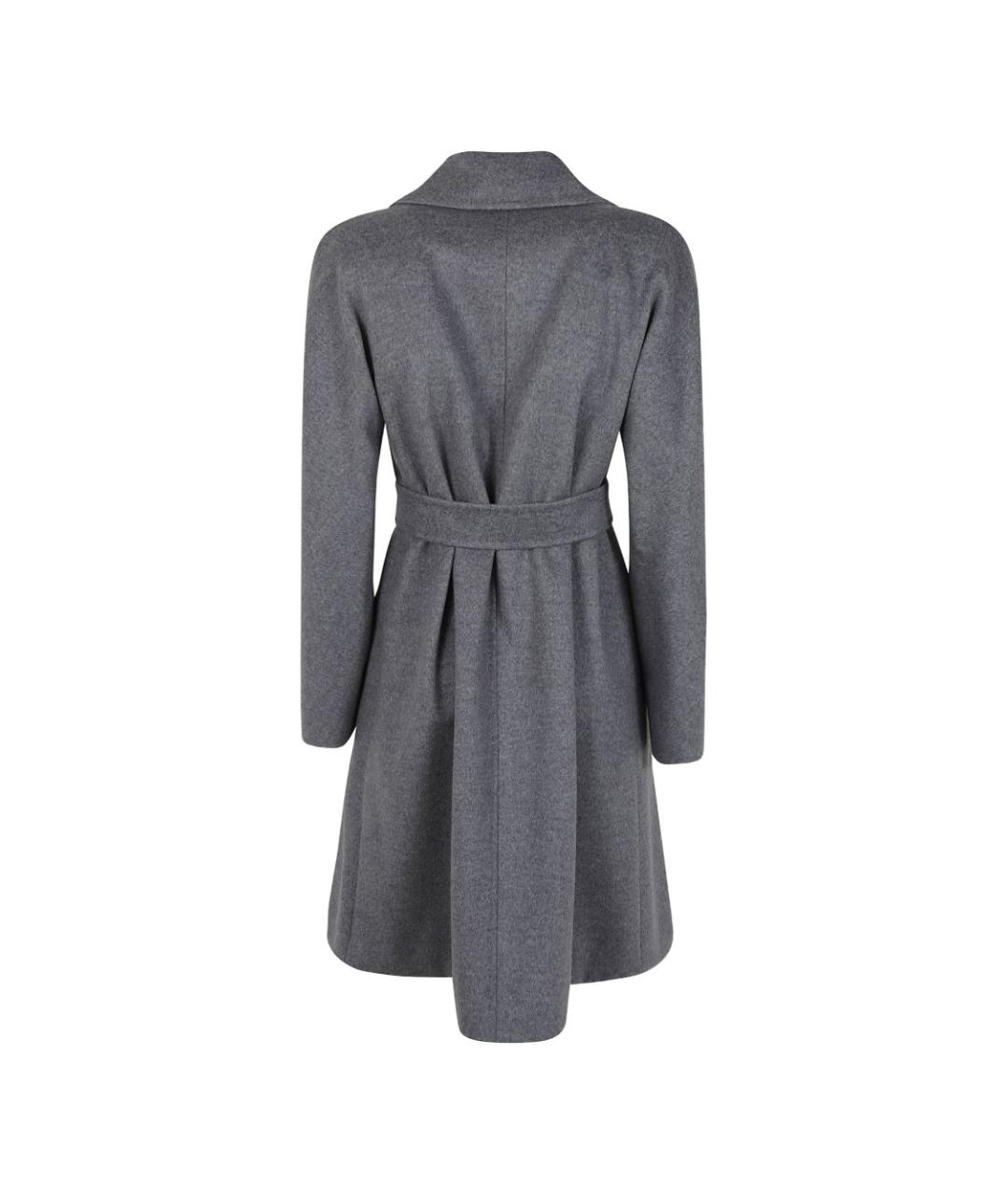 MAX MARA STUDIO Серое шерстяное пальто, фото 3