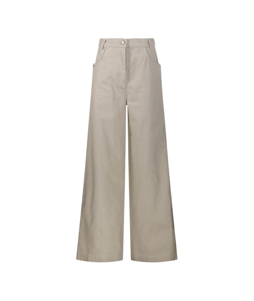 MAX MARA Бежевые шерстяные брюки широкие, фото 1