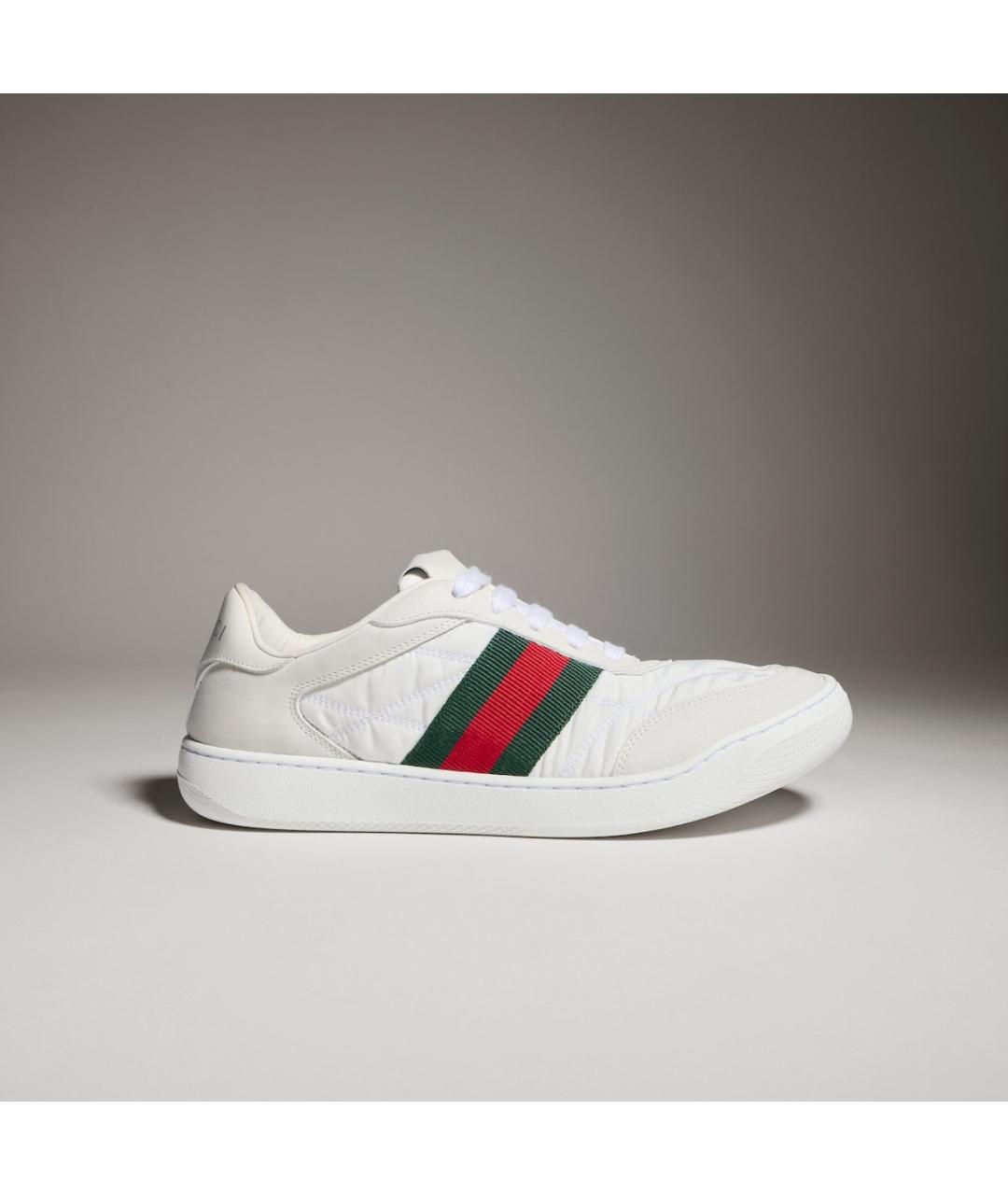 GUCCI Белые текстильные кроссовки, фото 4