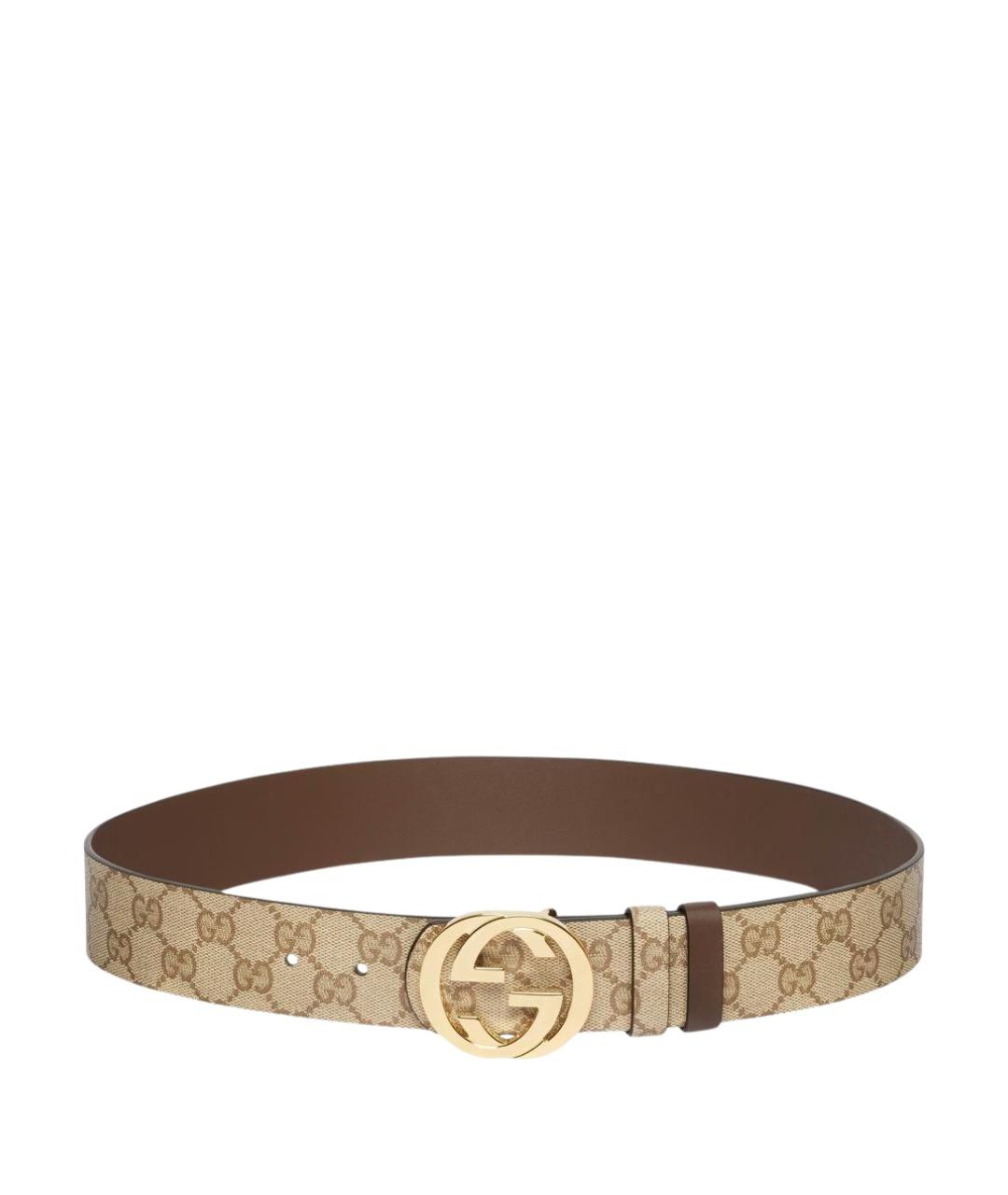 GUCCI Бежевый кожаный ремень, фото 1