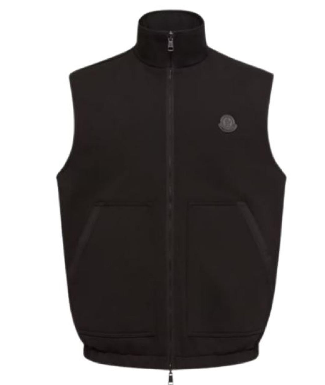 MONCLER Черный хлопковый жилет, фото 1