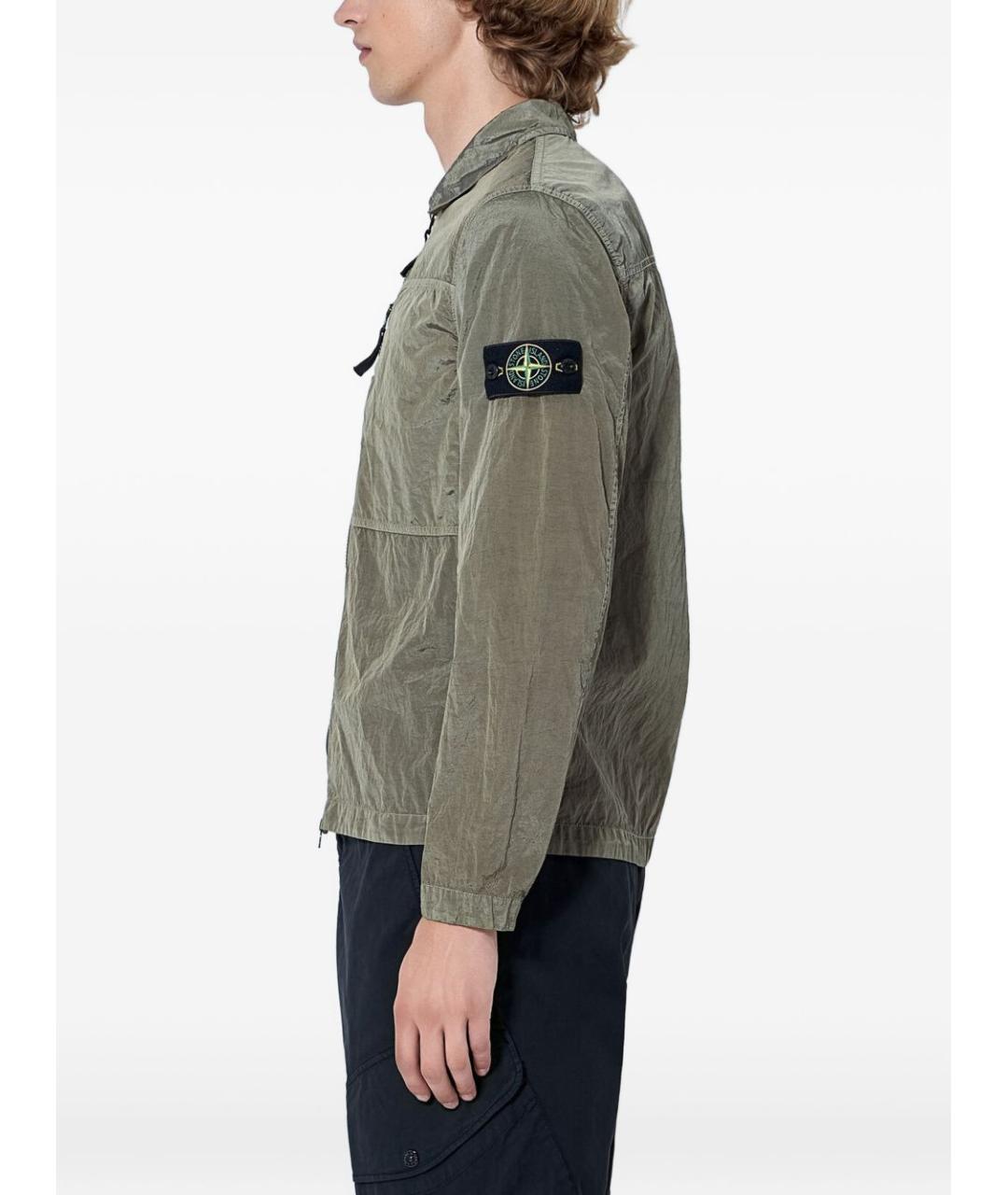 STONE ISLAND Хаки кэжуал рубашка, фото 4
