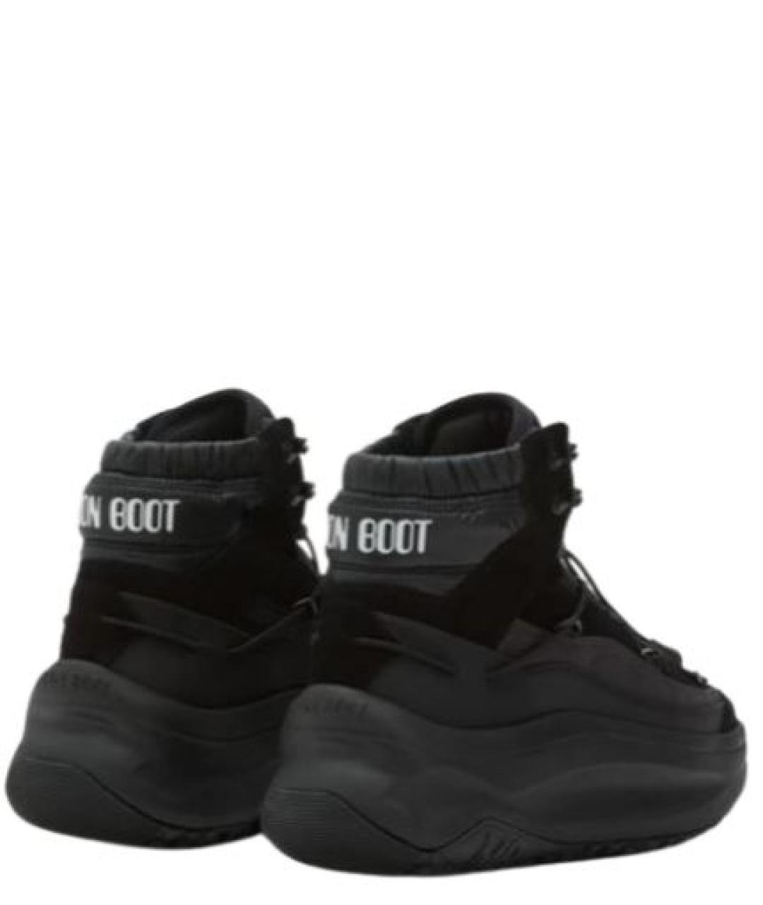 MOON BOOT Черные синтетические высокие кроссовки / кеды, фото 2