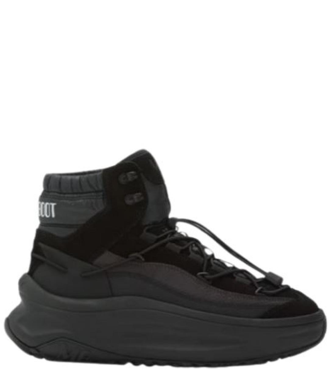 MOON BOOT Черные синтетические высокие кроссовки / кеды, фото 1