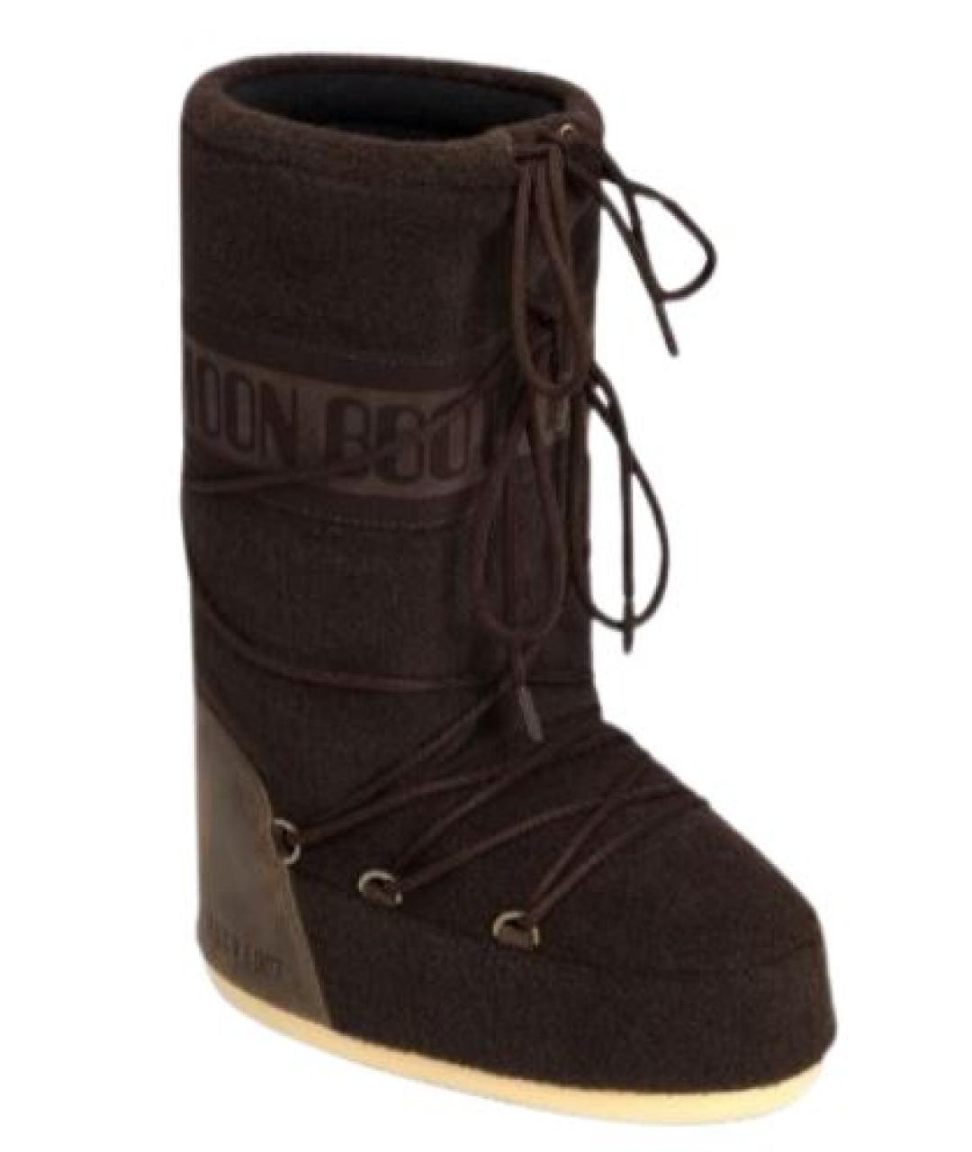 MOON BOOT Коричневые синтетические сапоги, фото 2