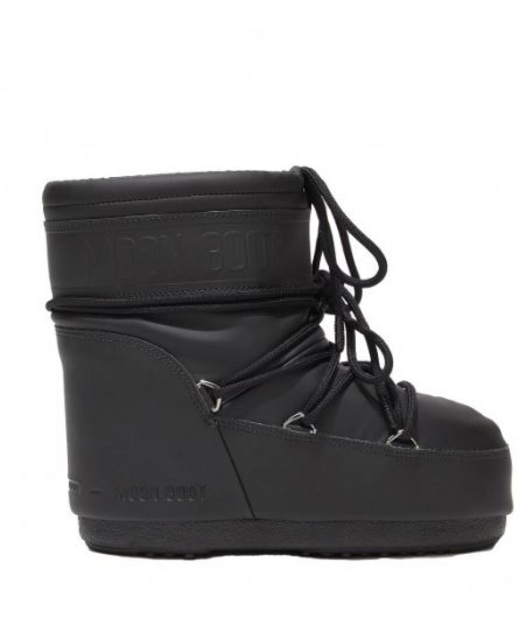 MOON BOOT Черные синтетические низкие ботинки, фото 1