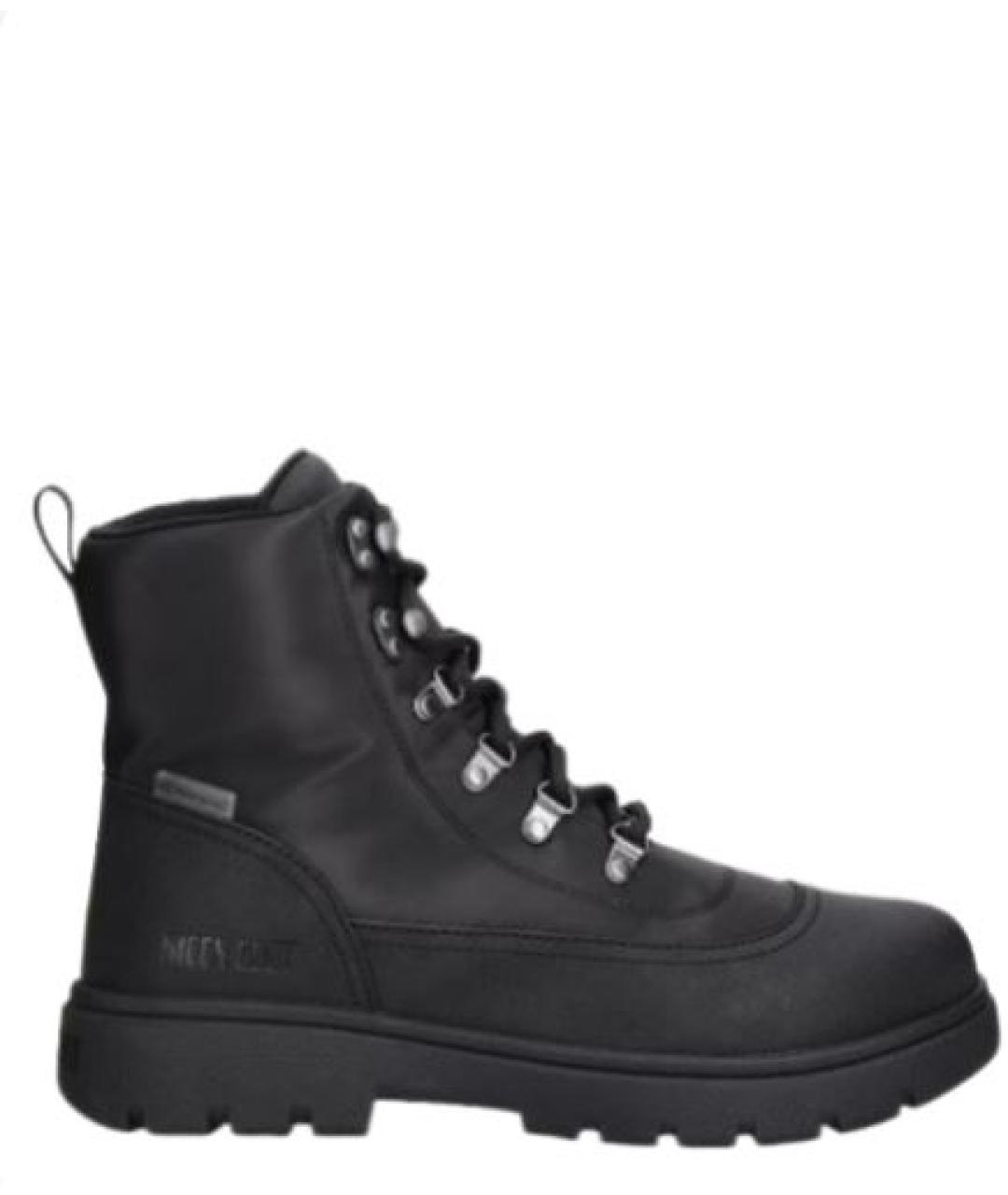 MOON BOOT Черные синтетические низкие ботинки, фото 1