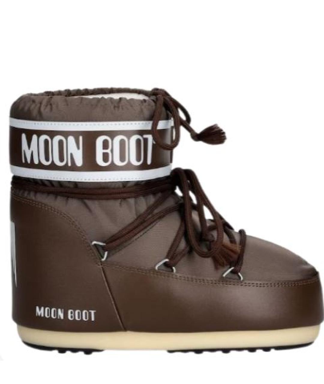 MOON BOOT Коричневые синтетические ботинки, фото 1