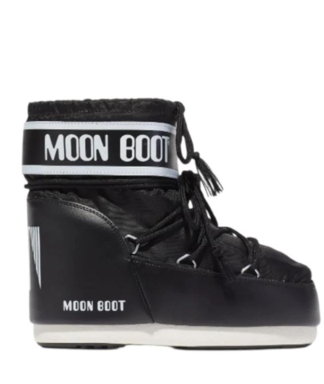 MOON BOOT Черные синтетические ботинки, фото 1