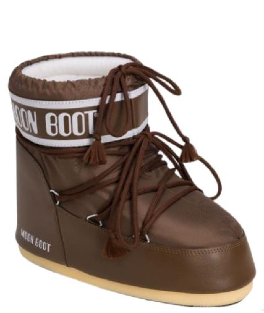MOON BOOT Коричневые синтетические высокие ботинки, фото 2