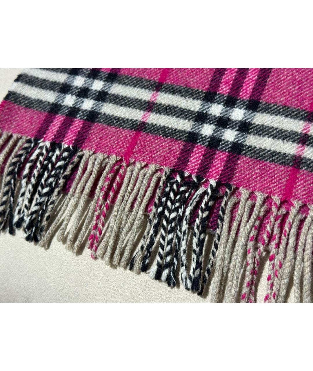 BURBERRY Фуксия шерстяной шарф, фото 5