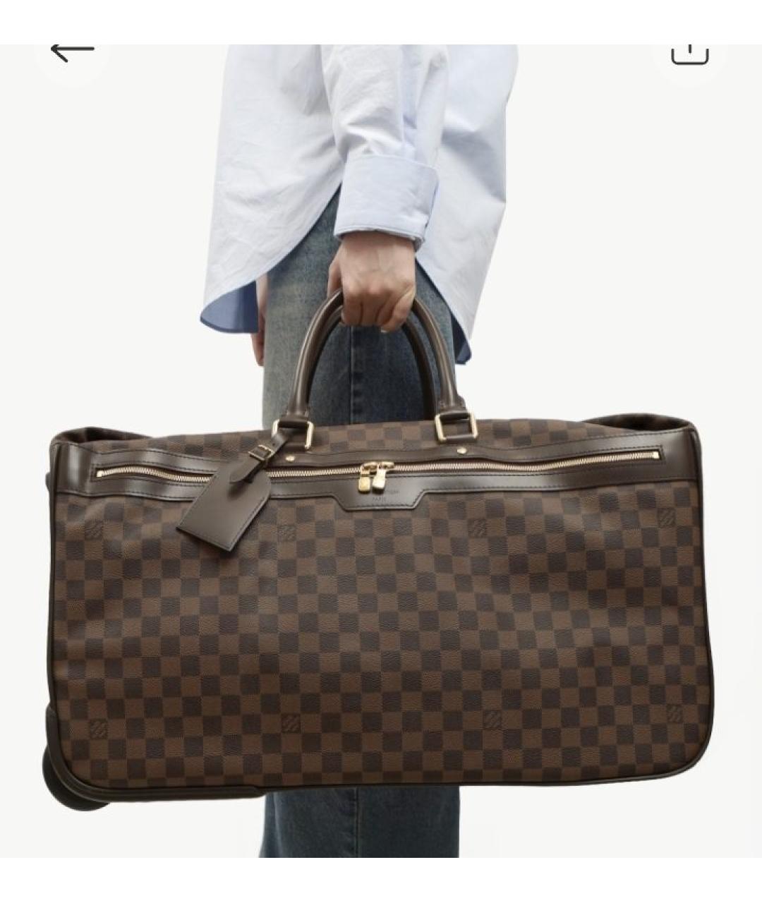 LOUIS VUITTON Коричневая дорожная/спортивная сумка из канвы, фото 9