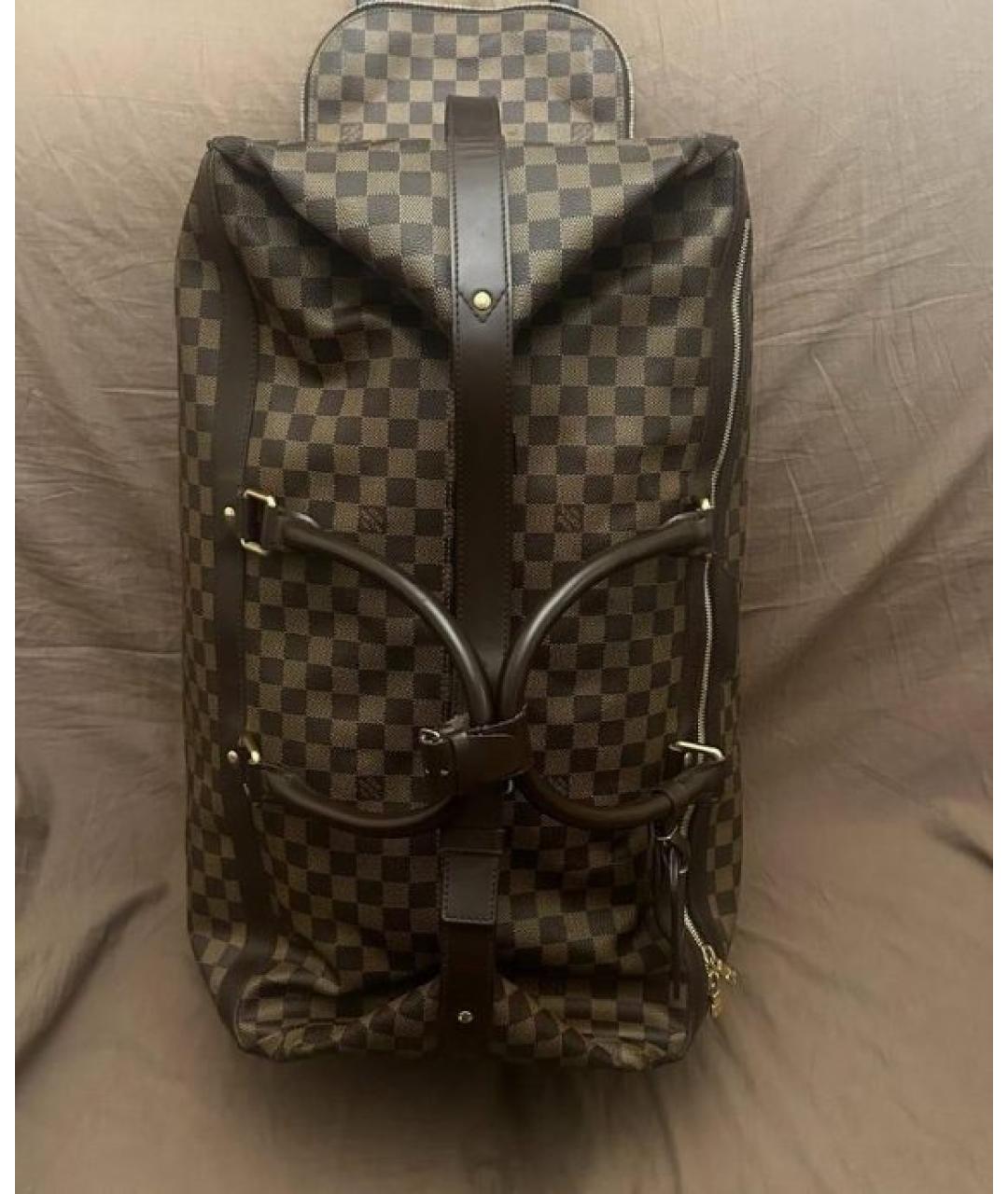 LOUIS VUITTON Коричневая дорожная/спортивная сумка из канвы, фото 4