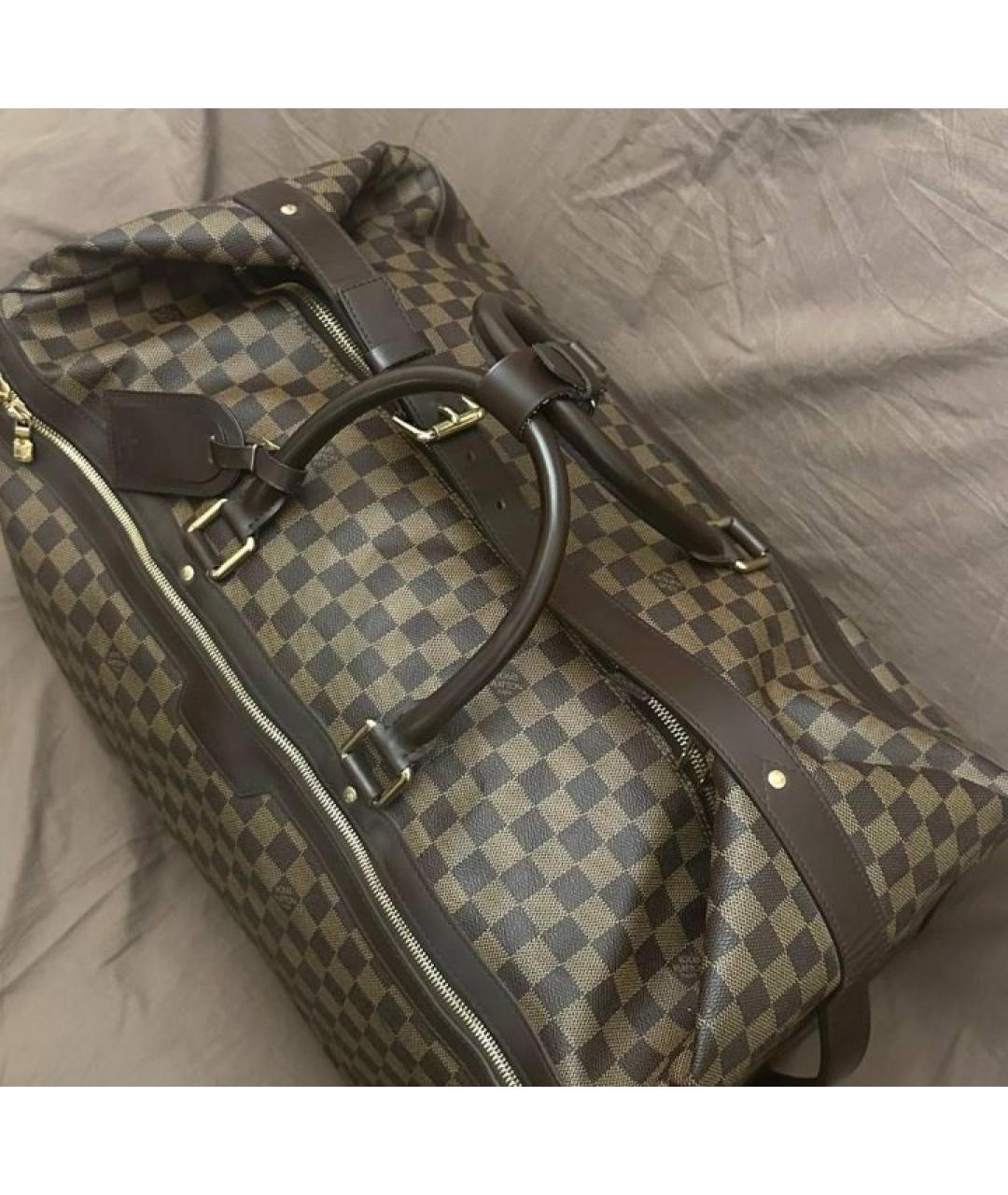LOUIS VUITTON Коричневая дорожная/спортивная сумка из канвы, фото 3
