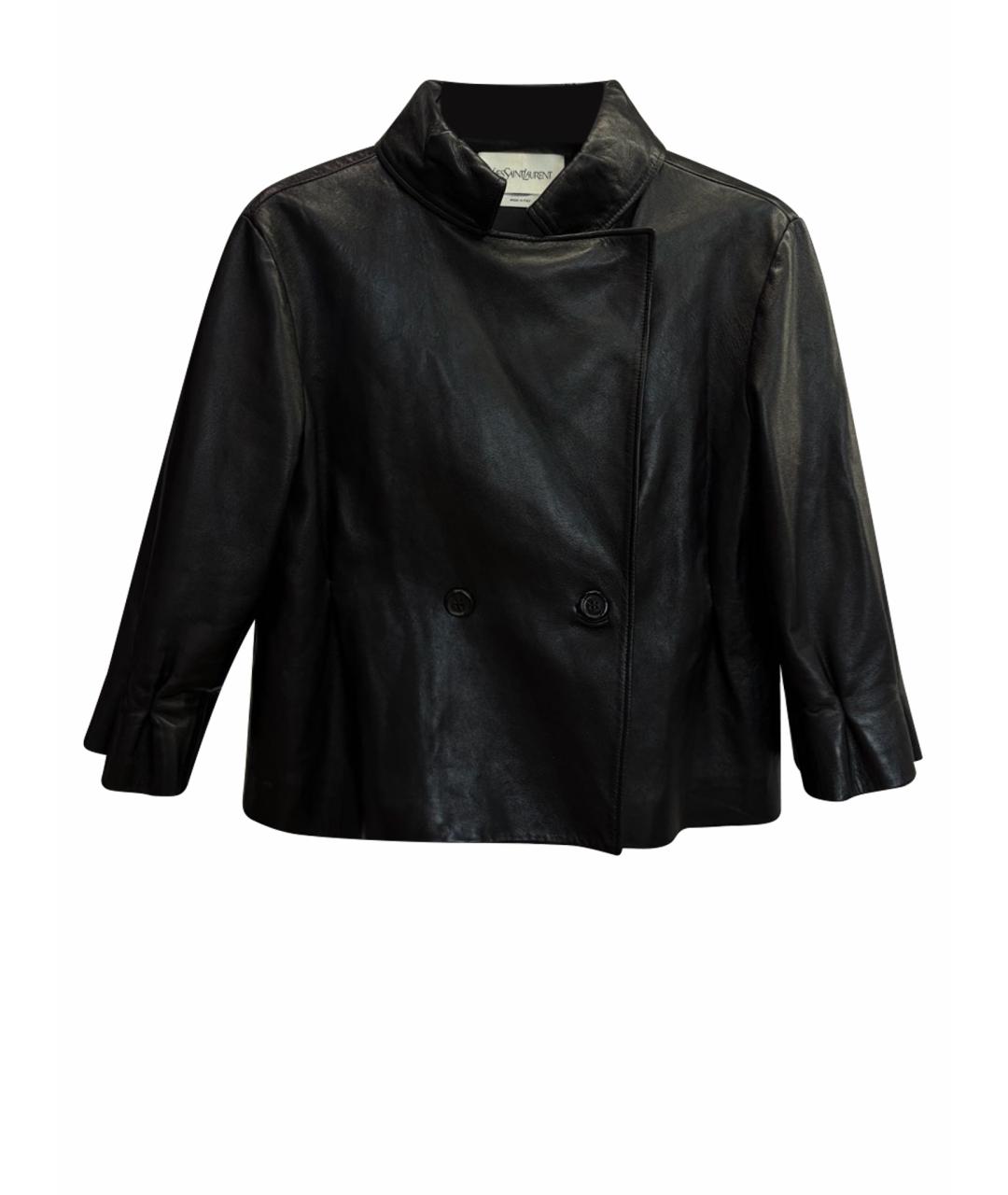 SAINT LAURENT Черная кожаная куртка, фото 1
