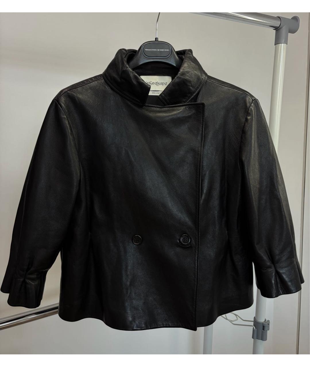 SAINT LAURENT Черная кожаная куртка, фото 5
