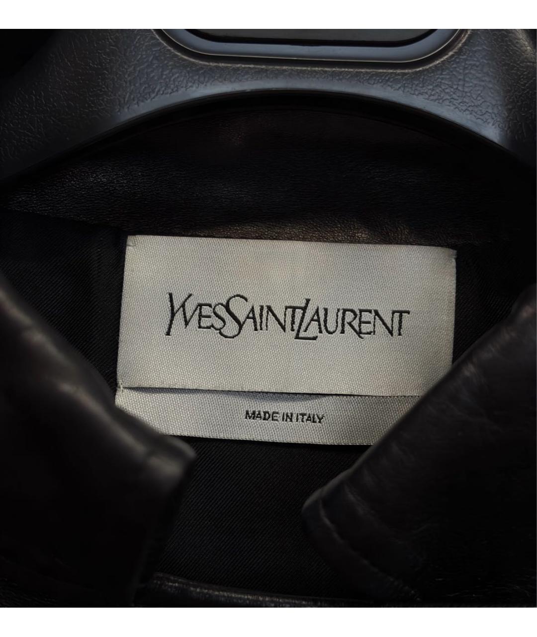 SAINT LAURENT Черная кожаная куртка, фото 3