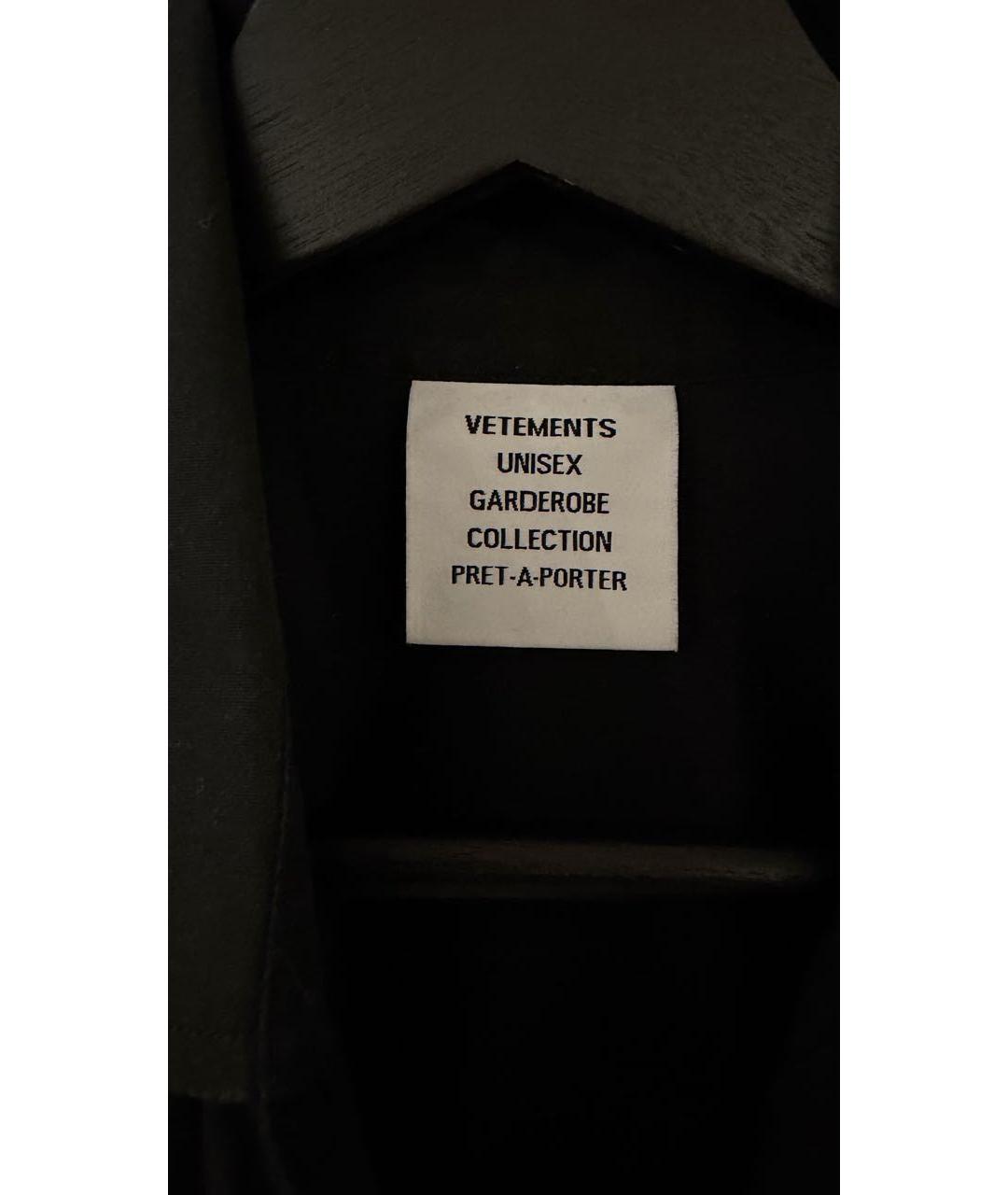 VETEMENTS Черная хлопковая кэжуал рубашка, фото 3