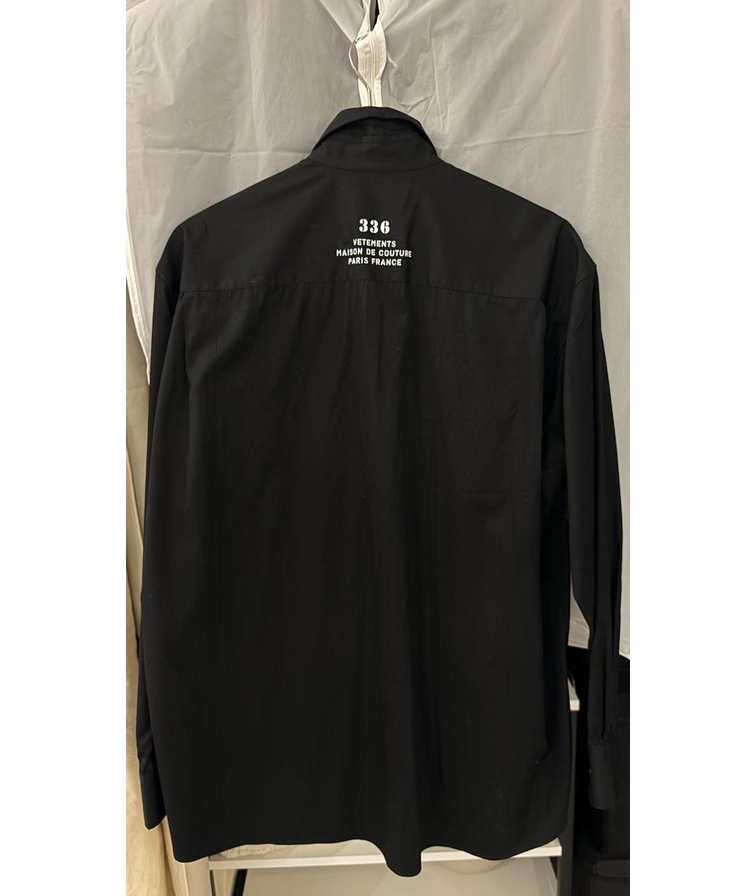 VETEMENTS Черная хлопковая кэжуал рубашка, фото 2